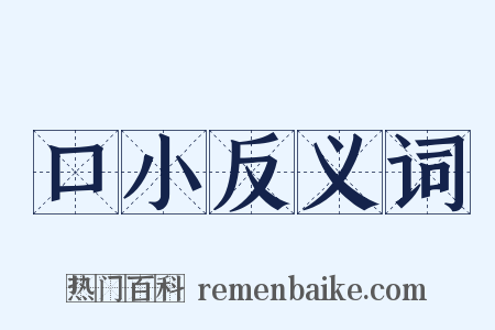口小反义词是什么意思的图片